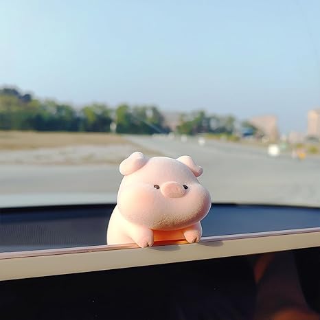 Cute Pig Car Dashboard Ornament – Cartoon Animal Decoration for Car, Home, Office, or Gift