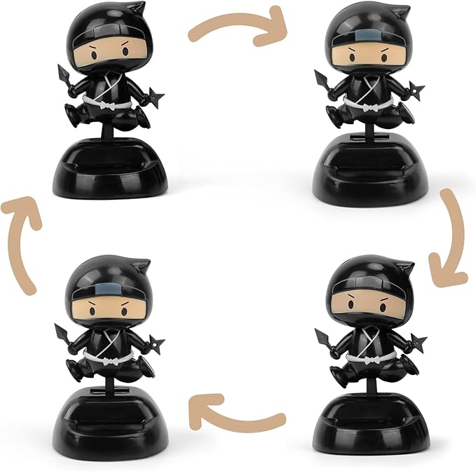 Creative Ninja Bobblehead Car Dashboard Ornament – Funny Cartoon Swinging Figurine, Stress Relief Toy, Cute Desk & Home Décor Gift