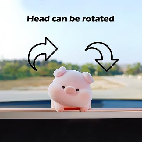 Cute Pig Car Dashboard Ornament – Cartoon Animal Decoration for Car, Home, Office, or Gift
