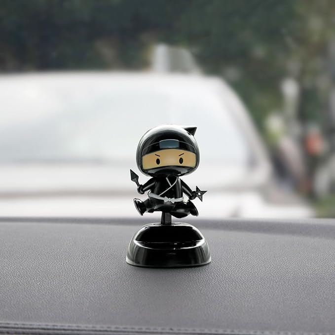 Creative Ninja Bobblehead Car Dashboard Ornament – Funny Cartoon Swinging Figurine, Stress Relief Toy, Cute Desk & Home Décor Gift