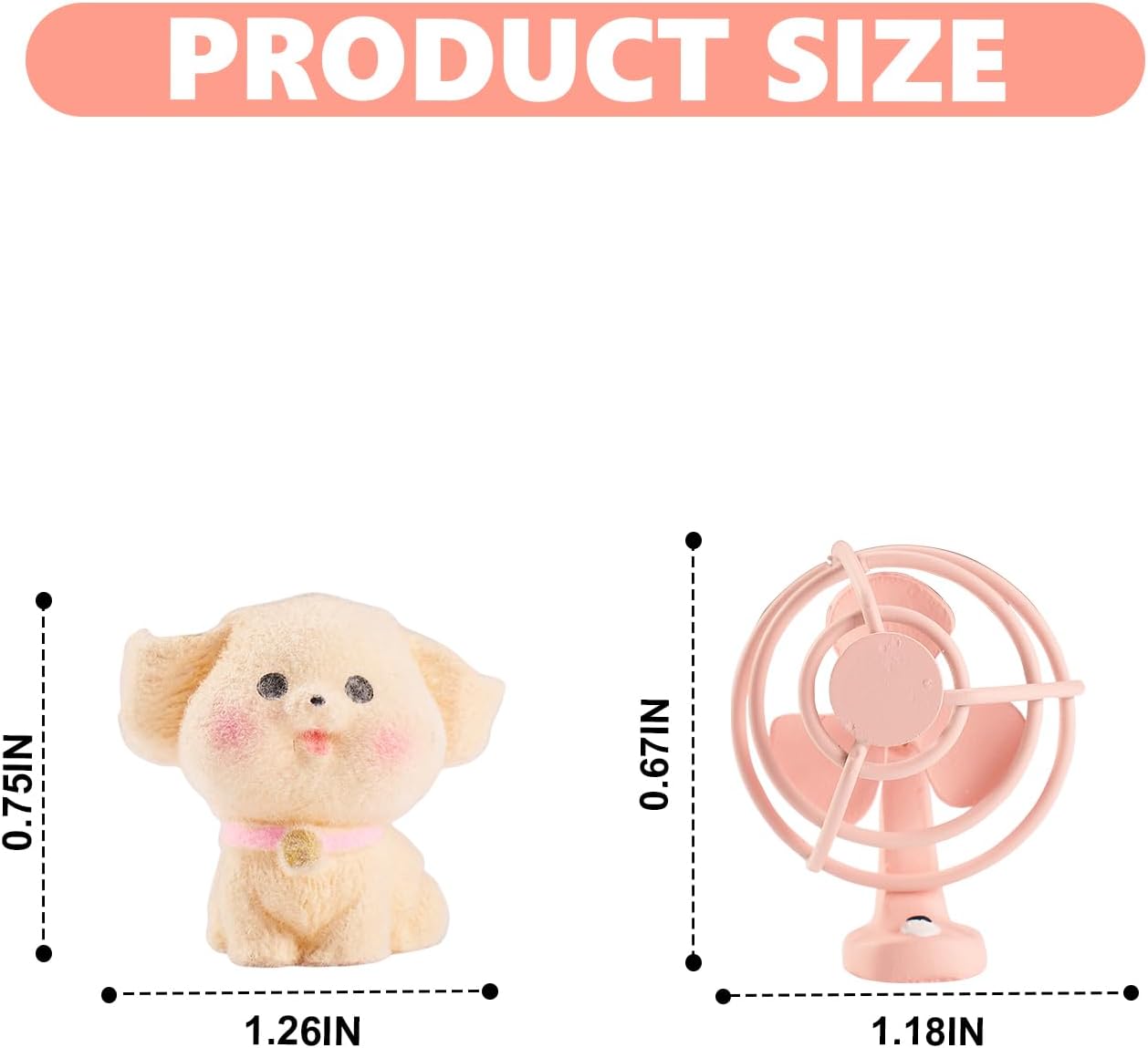 Cute Puppy & Mini Fan Car Dashboard Ornament Set – Creative Cartoon Resin Decoration for Car Interior, Office Desk, Home Décor, Adorable Gift Figurines