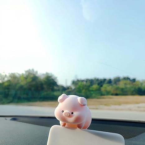 Cute Pig Car Dashboard Ornament – Cartoon Animal Decoration for Car, Home, Office, or Gift
