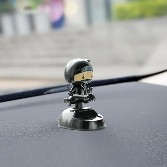 Creative Ninja Bobblehead Car Dashboard Ornament – Funny Cartoon Swinging Figurine, Stress Relief Toy, Cute Desk & Home Décor Gift